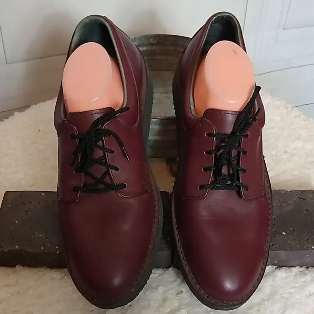Eva Tech SZ 10 Men's Oxford Dress Shoes Reddish Brown Lightweight Leather